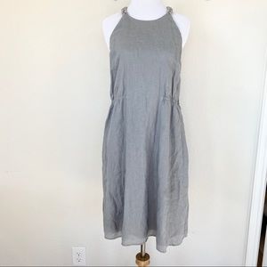 Calypso St. Barth Gray Braid Linen Halter Dress